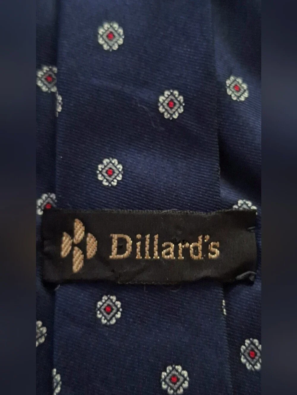 Classic Navy Tie with Subtle Dot Motif - Unbranded